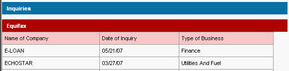 Equifax 3-in-1 inquiries