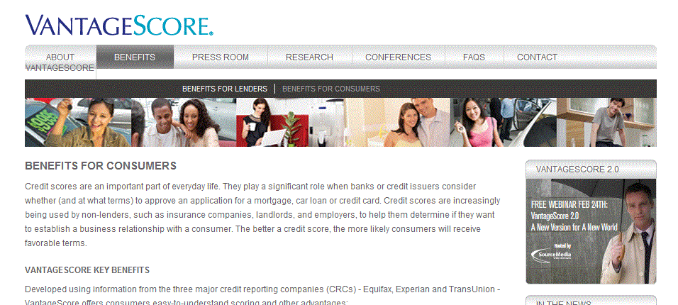 VantageScore Benefits before